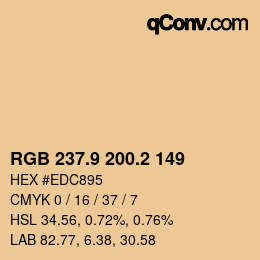 Color code: RGB 237.9 200.2 149 | qconv.com