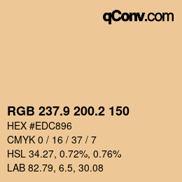 Color code: RGB 237.9 200.2 150 | qconv.com