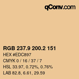 Color code: RGB 237.9 200.2 151 | qconv.com