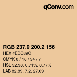 Color code: RGB 237.9 200.2 156 | qconv.com