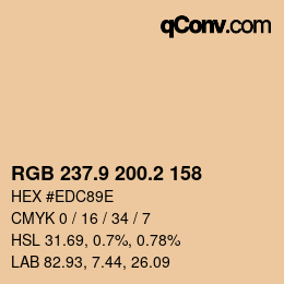 Color code: RGB 237.9 200.2 158 | qconv.com