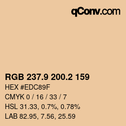 Color code: RGB 237.9 200.2 159 | qconv.com