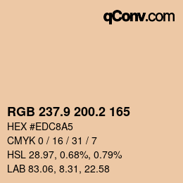 Color code: RGB 237.9 200.2 165 | qconv.com