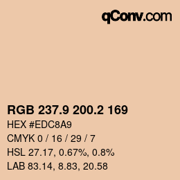 Code couleur: RGB 237.9 200.2 169 | qconv.com
