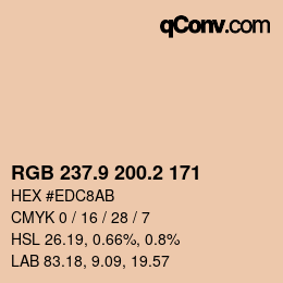 Color code: RGB 237.9 200.2 171 | qconv.com