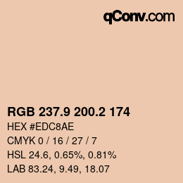 Color code: RGB 237.9 200.2 174 | qconv.com