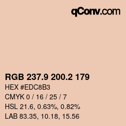 Color code: RGB 237.9 200.2 179 | qconv.com
