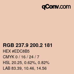 Color code: RGB 237.9 200.2 181 | qconv.com
