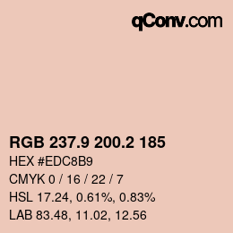 カラーコード: RGB 237.9 200.2 185 | qconv.com