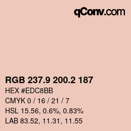 Color code: RGB 237.9 200.2 187 | qconv.com