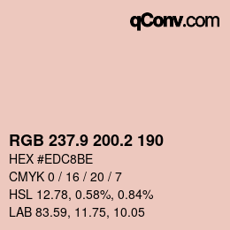 Farbcode: RGB 237.9 200.2 190 | qconv.com
