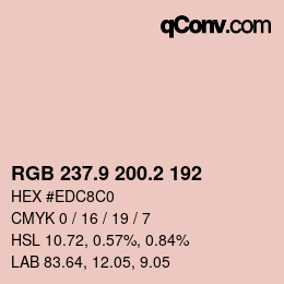 カラーコード: RGB 237.9 200.2 192 | qconv.com
