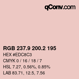 Color code: RGB 237.9 200.2 195 | qconv.com