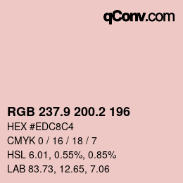 Color code: RGB 237.9 200.2 196 | qconv.com