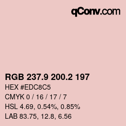Color code: RGB 237.9 200.2 197 | qconv.com