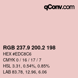 カラーコード: RGB 237.9 200.2 198 | qconv.com