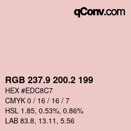 Color code: RGB 237.9 200.2 199 | qconv.com