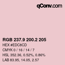 Farbcode: RGB 237.9 200.2 205 | qconv.com