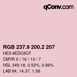 Color code: RGB 237.9 200.2 207 | qconv.com