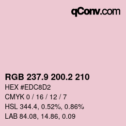 カラーコード: RGB 237.9 200.2 210 | qconv.com