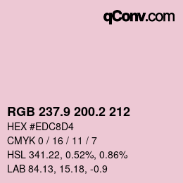 カラーコード: RGB 237.9 200.2 212 | qconv.com