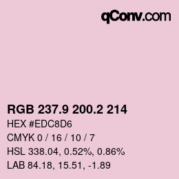 Color code: RGB 237.9 200.2 214 | qconv.com
