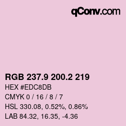 Farbcode: RGB 237.9 200.2 219 | qconv.com