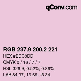 Color code: RGB 237.9 200.2 221 | qconv.com