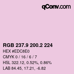 Color code: RGB 237.9 200.2 224 | qconv.com