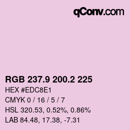 Farbcode: RGB 237.9 200.2 225 | qconv.com