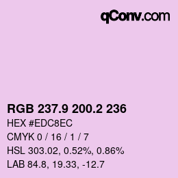 Color code: RGB 237.9 200.2 236 | qconv.com