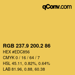 カラーコード: RGB 237.9 200.2 86 | qconv.com