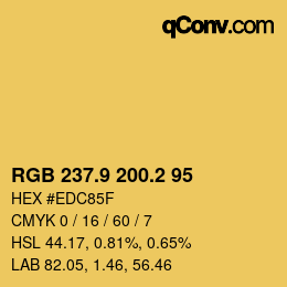 カラーコード: RGB 237.9 200.2 95 | qconv.com