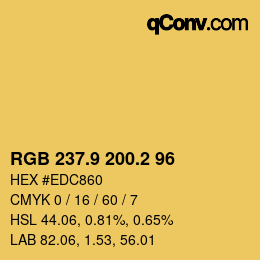 カラーコード: RGB 237.9 200.2 96 | qconv.com