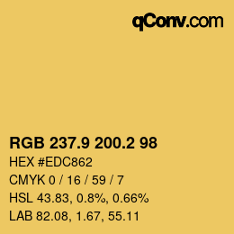 Color code: RGB 237.9 200.2 98 | qconv.com