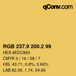 Farbcode: RGB 237.9 200.2 99 | qconv.com