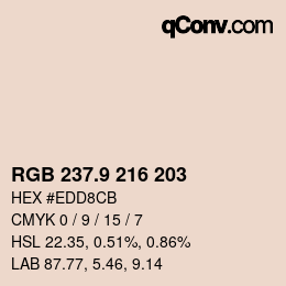 Color code: RGB 237.9 216 203 | qconv.com
