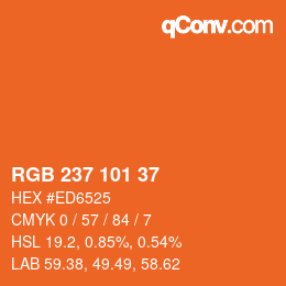 Color code: RGB 237 101 37 | qconv.com