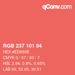 Código de color: RGB 237 101 94 | qconv.com