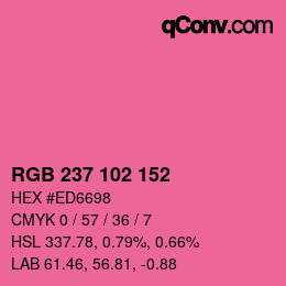 Color code: RGB 237 102 152 | qconv.com