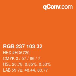 カラーコード: RGB 237 103 32 | qconv.com