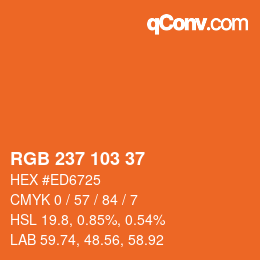 カラーコード: RGB 237 103 37 | qconv.com