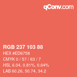 Color code: RGB 237 103 88 | qconv.com