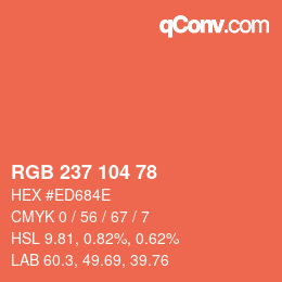 カラーコード: RGB 237 104 78 | qconv.com