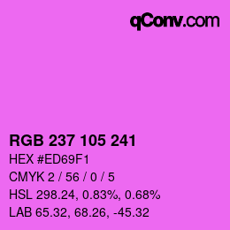 Color code: RGB 237 105 241 | qconv.com