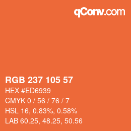 Color code: RGB 237 105 57 | qconv.com