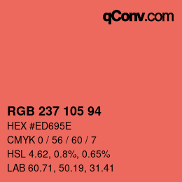 Color code: RGB 237 105 94 | qconv.com