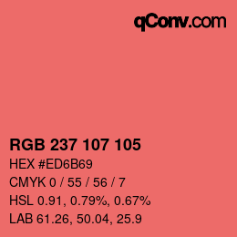 Color code: RGB 237 107 105 | qconv.com