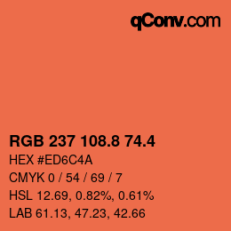 カラーコード: RGB 237 108.8 74.4 | qconv.com
