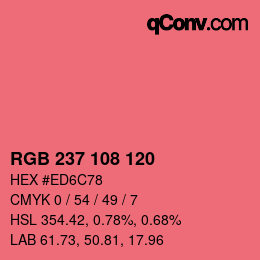 Color code: RGB 237 108 120 | qconv.com